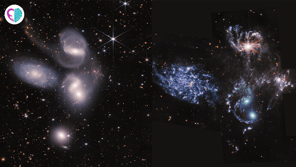 پنج کهکشان پنجگانه استفان که توسط تلسکوپ فضایی جیمز وب گرفته شده است.